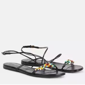 Loop 35 Colorful Black Beaded Sandals Size 8.5